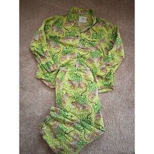 Print Fresh Size XL Green Cheetah Pajamas Lounge Set Anthropologie Organic